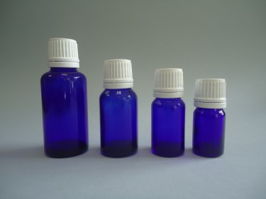 frascos destilagotas azul cobalto